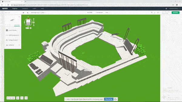 Aurora Solar generates an irradiance map for Oracle Park, the stadium of the SF Giants baseball team.