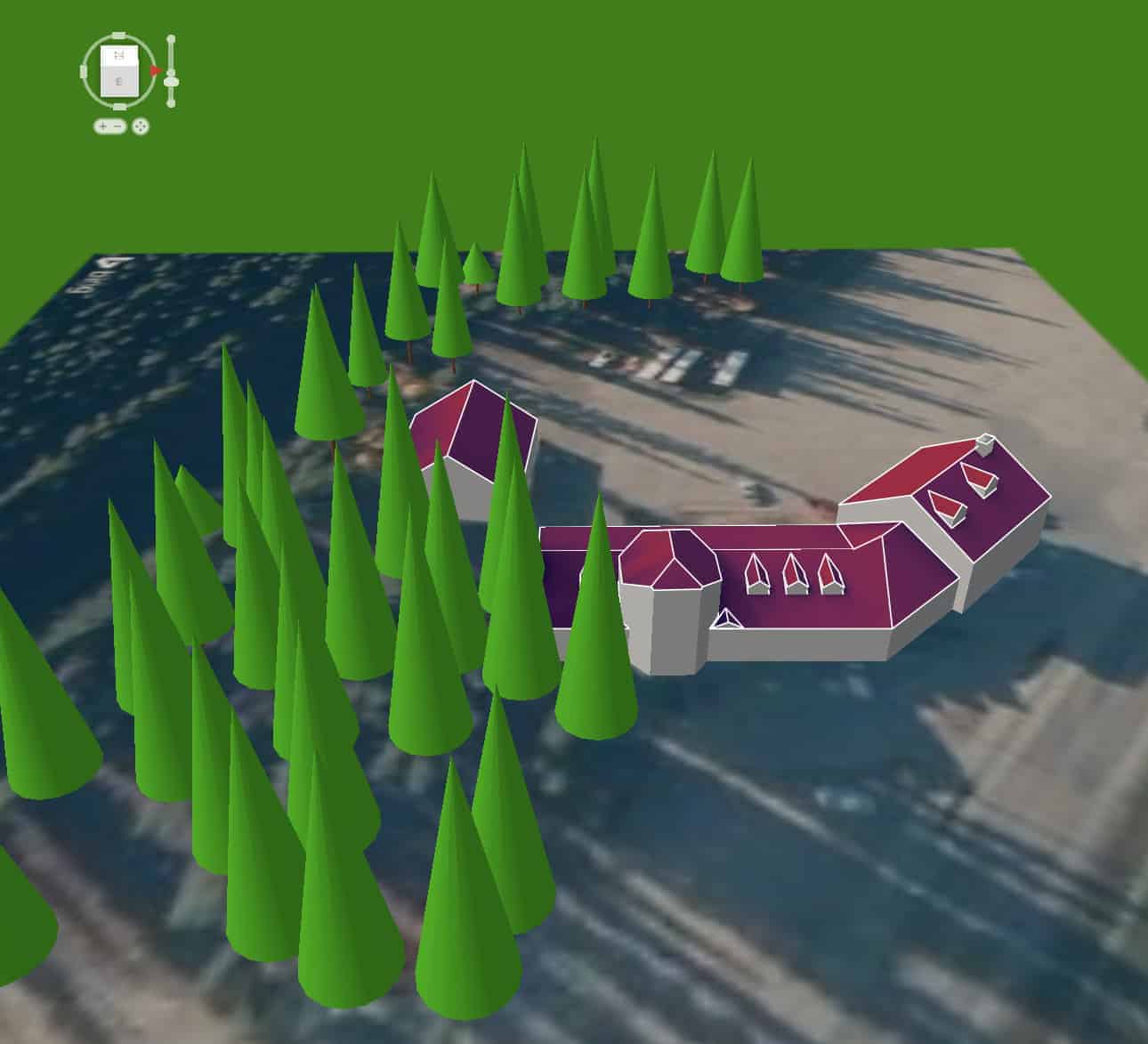 a completed sit model for Santa Claus House in North Pole, Alaska in Aurora Solar software