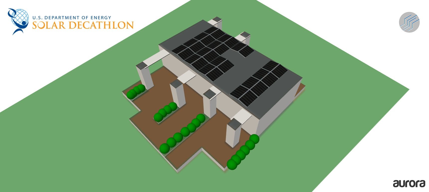 a model of the CRETE Solar Decathlon 2017 house from Washington University in St. Louis, created in Aurora