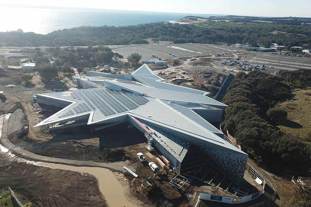 Gippsland Solar’s design for Penguin Parade Visitor Centre, a new construction solar project like the CA solar mandate requires. 