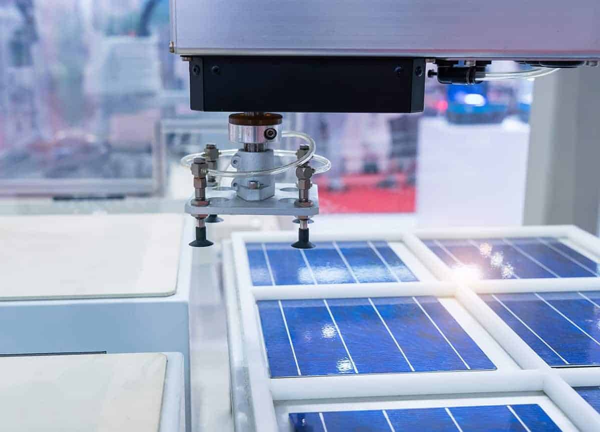 solar cells being created in a lab