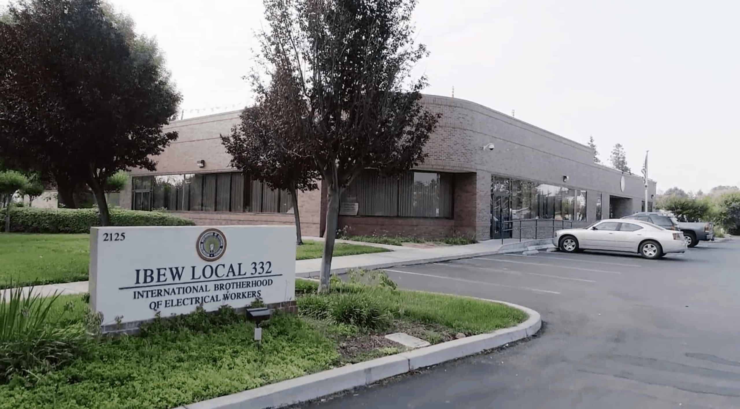 The union hall of IBEW Local 332, which now hosts a 200 kW commercial solar array designed in Aurora