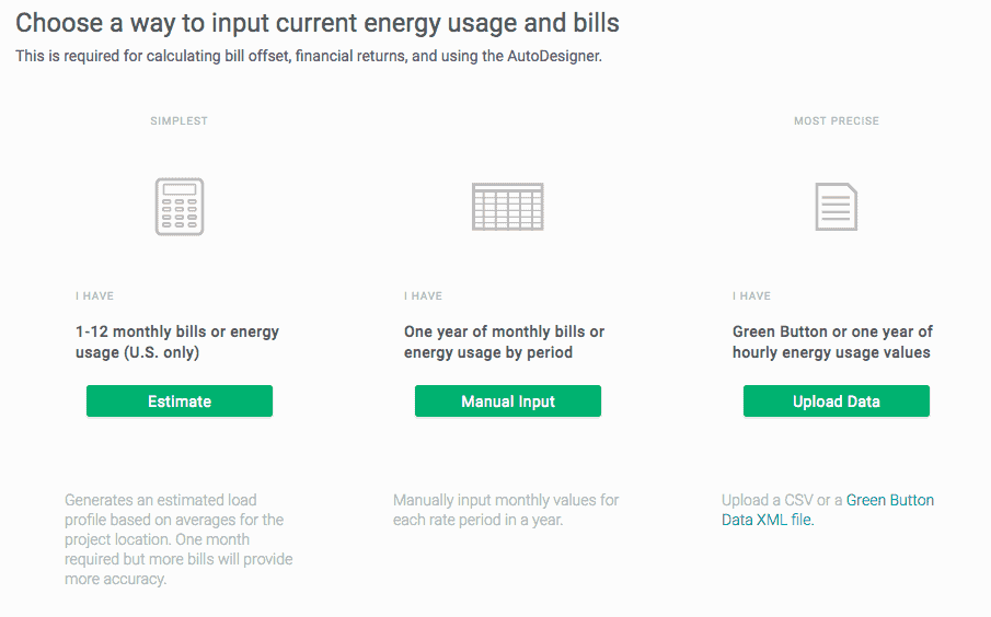 consumption entry options