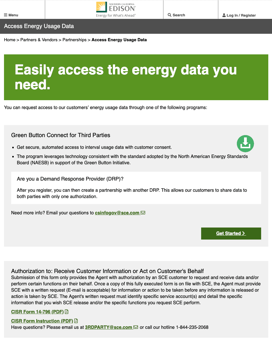 Southern California Edison customers can grant permission for their electricity data to be released