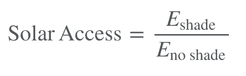 Formula for calculating solar access