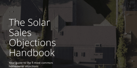 Cover of solar sales objections handbook. Click to download.