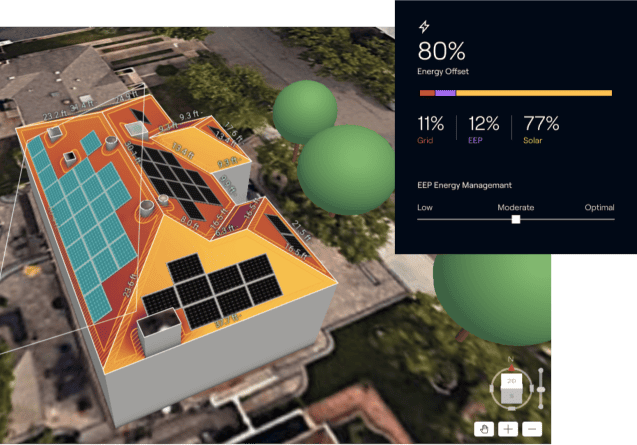 Building energy efficiency features with solar panels